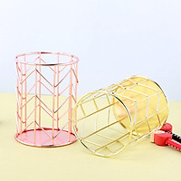 Wrought Iron Hollow Pen Holder Storage Tube Makeup Brush Storage Desk