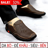 giày lười nam da bò đế cao su khâu-xem hàng mới thanh toán