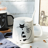 Cốc Sứ Có Nắp Hình Mèo Porcelain