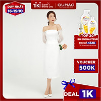 Đầm dáng ôm nữ hở vai GUMAC màu trắng đầm dự tiệc sang trọng DB541
