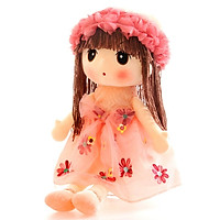 Búp bê bông cô bé váy voan đính hoa cao 40cm