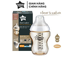 Bình sữa PPSU ty siêu mềm tự nhiên Tommee Tippee Closer to Nature 260ml, núm ty đi kèm 3-6 tháng