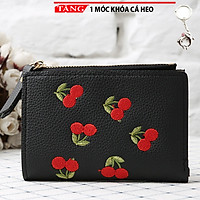 Ví vuông cầm tay ngắn cherry CR360 Tặng móc khóa cá heo