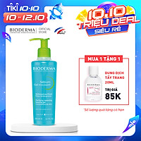 Gel Rửa Mặt Tạo Bọt, Không Chứa Xà Phòng Bioderma Sebium Gel Moussant