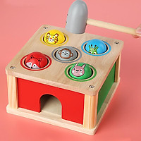 Wooden Hammer Toy Montessori Pounding Bench Baby Kids Playing Hammer Box
