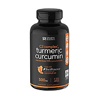Turmeric Curcumin C3 Complex 500mg, Enhanced with Black Pepper & Organic Coconut Oil for Better Absorption; Non-GMO & Gluten Free - 120 Count