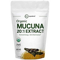 Maximum Strength Organic Mucuna Pruriens Extract 20:1 Powder (Contains Natural L Dopa),1 Pound, Promote Mood, Brain Health and Boosts Immune System, Energy, No GMOs, Vegan Friendly