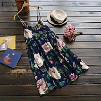 ZANZEA Women Sleeveless Vintage Floral Sundress Club Party Beach Dress