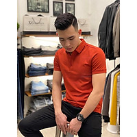 ÁO THUN NAM CỔ TRỤ MÀU CAM MẪU MỚI CỰC HOT TRẺ TRUNG, THANH LỊCH SIÊU ĐẸP MẪU MỚI THỜI TRANG CAO CẤP YS01