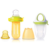 Combo Ăn Dặm Chủ Động Màu Xanh Chanh Cho Trẻ Từ 4 Tháng Tuổi Với Túi Nhai Chống Hóc Plus (9M+) Và Bình Bóp Ăn Dặm Cháo Bột (4M+) Kidsme Từ Anh Quốc