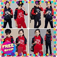 Set bộ quần áo trẻ em 4-14 tuổi (14-45kg) dành cho bé trai và bé gái mẫu Xe Đạp. Hàng may kỹ, chất vải đẹp, bắt trend