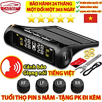 Cảm biến áp suất lốp ô tô xe hơi gắn ngoài cao cấp Car365 Cảnh báo tiếng Việt độc quyền - Pin mặt trời, Màn LCD