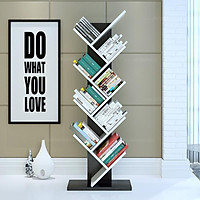 Kệ Sách Gỗ Hình Cây 9 Tầng, Kệ Sách Đứng Hình Xương Cá Đa Năng Thanh Lịch