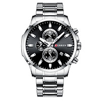 CURREN 8348 Quartz Man Wristwatch Watches with Stainless Steel Strap Band Watch for Male Date Calendar Indicator Three