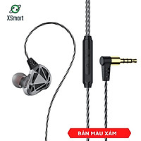 Tai Nghe Nhét Tai Có Dây Chống Ồn XSmart F5 Âm Thanh Super BASS Cực Đỉnh, Chơi Game Cực Đã, jack 3.5mm Dùng Cho Điện Thoại, Máy Tính, Laptop - Hàng Chính Hãng