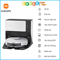 Robot Hút Bụi Lau Nhà ROBOROCK G10 Giặt Khăn Lau Tự Động. Diện Tích Hoạt Động 400m2 Công Suất 50W Áp Suất 2,500 Pa - Hàng Chính Hãng