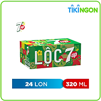 Thùng 24 Lon Nước Ngọt Có Gaz 7Up (320ml/lon)