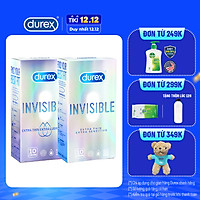Combo Bao cao su Durex Invisible Extra Thin Extra Lubricated 10 Bao và Extra Sensitive 10 Bao