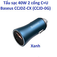 Tẩu sạc ô tô 40W 2 cổng C+U / U+U Baseus Golden Contactor Pro CCJDZ-CX (CCJD-0G)_Hàng chính hãng