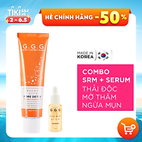 Combo Sữa Rửa Mặt Thải Độc, Mờ Thâm, Ngừa Mụn GGG Wonder Glow Pore Detox Bubble Cleanser & Healing 50gr & 10ml