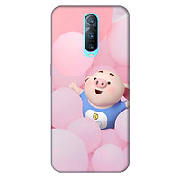 Ốp lưng nhựa cứng nhám dành cho Oppo RX17 Pro in hình Heo Con Nghịch Bóng