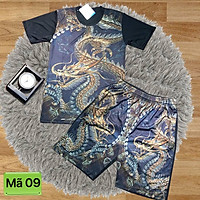 BỘ Nam in 3d Cao cấp Mã 09 ( rồng tím )