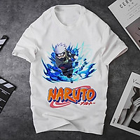 Áo thun Nam Nữ Không cổ NARUTO KAKASHI DÙNG CHIDORI MSOP-28 mẫu mới cực đẹp, có size bé cho trẻ em / áo thun Anime Manga Unisex Nam Nữ, áo phông thiết kế cổ tròn basic cộc tay thoáng mát