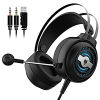 NUBWO N1 PRO Over Ear Gaming Headset 3.5mm Wired Game Headphones with Colorful Breathing Lights Noise Canceling E-Sport