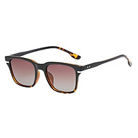 Square Frame Flat Top Sunglasses Retro Style Design Black Frame Black