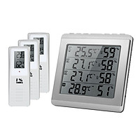 Thiết Bị Đo Nhiệt Và Độ Ẩm Màn Hình LCD Trắng Bạc (4 Kênh) (3 Điều Khiển)