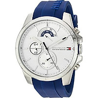 Tommy Hilfiger Men's Cool Sport Stainless Steel Quartz Watch with Silicone Strap, Blue, 22 (Model: 1791349)