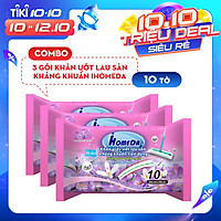 Combo 3 Gói Khăn ướt lau sàn kháng khuẩn hương Hoa tím (10 miếng)