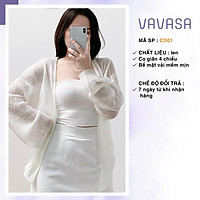 Áo cardigan nữ len mỏng form rộng dệt kim ulzzang dáng dài VAVASA CD01