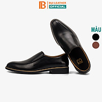 Giày da nam công sở G110, giày lười nam da bò nappa cao cấp màu nâu Bụi leather hộp sang trọng BH 12 tháng