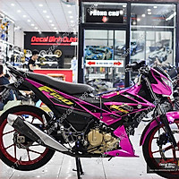 Decal dành cho Xe Máy - Tem Trùm Satria, Raider Hồng Candy Cao Cấp