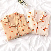Bộ ngủ pijama hoạt hình quả táo + quần dài ullazang hot hit