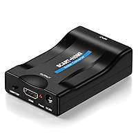 1080P Scart to HDMI Converter Audio Video Adapter with Charging Adapter Cable for HDTV Sky Box STB For Smartphone HD TV DVD