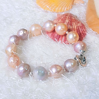 Vòng Tay Ngọc Trai Tự Nhiên Cao Cấp - Chuỗi Đơn Baroque - Kết Nối Trái Tim - Trang Sức Cô Tấm - CONNECT PEARL (11-12ly) - CTJ0201