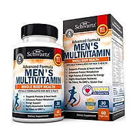 Men's Multivitamin Advanced Formula with Zinc, A, B, C, D3, E Vitamins - Daily Supplement for Heart Health Support - Promotes Mental Clarity & Focus - for Whole Body Health