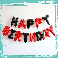 BONG BÓNG tiecxinh chữ HAPPY BIRTHDAY TÔNG MÀU ĐEN ĐỎ trang trí sinh nhật (CHỌN MẪU)