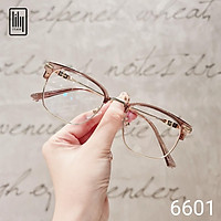 Gọng kính kim loại nam nữ Lilyeyewear mắt vuông thanh mảnh thiết kế hiện đại thời trang 6601