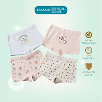 Set 4 chiếc quần chip bé gái, quần lót cho bé gái cotton cao cấp họa tiết Ngựa Pony dễ thương hãng LASAMO mã QLB003