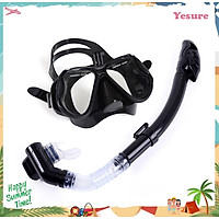 Mặt Nạ Lặn Kính Cường Lực YESURE chất liệu Polycarbonate chống hơi nước, dây đeo và phần viền silicon tạo cảm giác thoải mái khi đeo , chống tia UV có chân gắn Gopro - Kèm ống thở van 1 chiều cao cấp