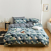 BỘ VỎ CHĂN GA GỐI COTTON 100% KẺ HÀN QUỐC 4MÓN - SP02