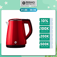 Ấm Đun Siêu Tốc Mishio MK259 1500W 1.7 Lít inox 304 - Hàng chính hãng