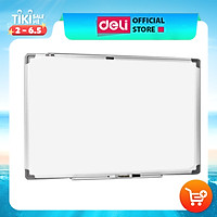 Bảng từ trắng treo tường viết bút lông Deli - Tặng bút viết, bông lau, nam châm - Nhiều kích cỡ 45x60cm - EV450 / EV600 / EV900