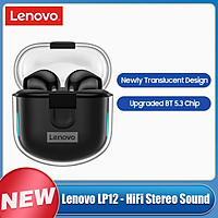 Lenovo LP12 BT5.3 True Wireless Earbuds Semi-in-ear Earphones w/Dual Mic Noise Cancellation /Auto-pairing/HiFi Stereo
