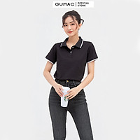 Áo polo nữ GUMAC ATB812 phối cổ sọc viền nhiều màu, thanh lịch