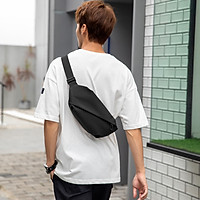 Túi đeo chéo nam túi bao tử đeo ngực vai bụng thời trang cao cấp Yourwish TD43 thiết kế chống nước vải đen trơn mịn cao cấp chống thấm không nhăn xù / túi basic phong cách đơn giản hiện đại
