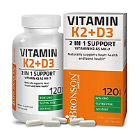 Viên uống Vitamin K2 + K3 Bronson Sức khỏe xương và tim mạch Nhập Khẩu Mỹ